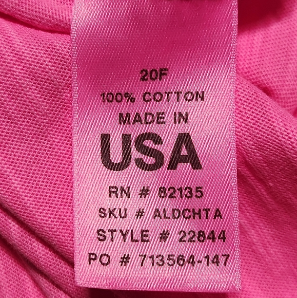 Fresh Produce V-Neck Slub Cotton T-Shirt Dress Size M Color Hot Pink - Picture 6 of 7